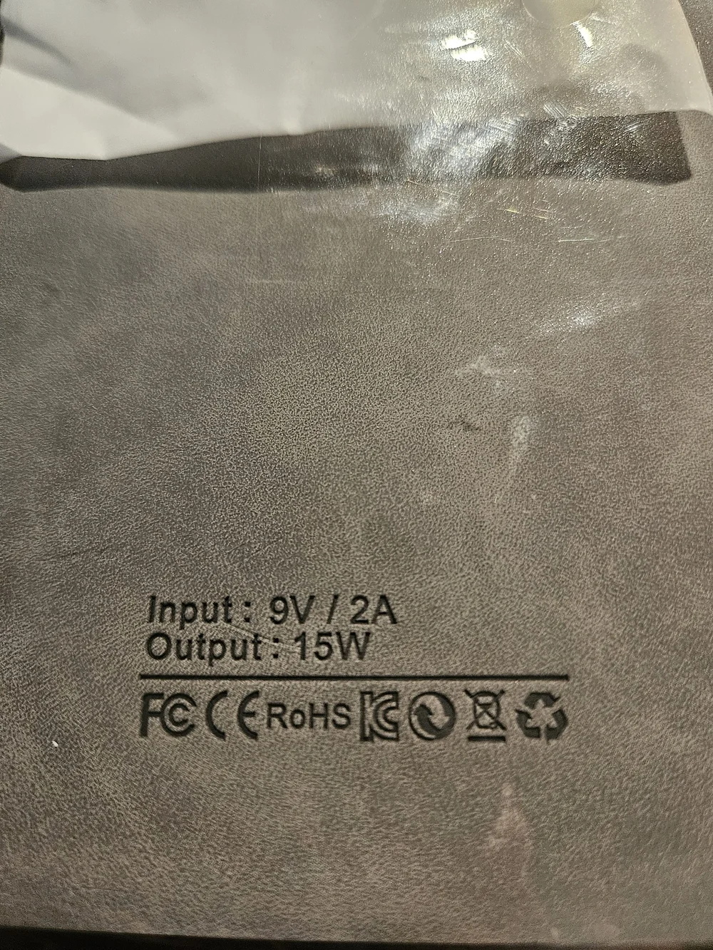 Portable Electronic Device Charger - Gray with Black Text